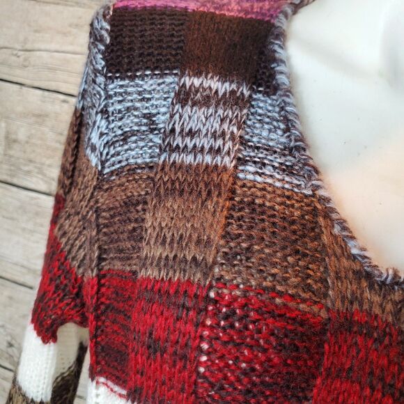 Multicolored Stripes Scoop Neck Pullover Knitted Sweater Size 3X Bongo Plus - Picture 3 of 8